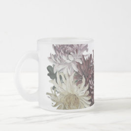 TAZA DE CRISTAL ESMERILADO DISEÑO DE FLORES DE RATÓN