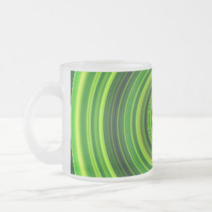 Taza De Cristal Esmerilado Diseño de Mandala verde geométrica-64555