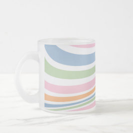Taza De Cristal Esmerilado Diseño de ondas retro