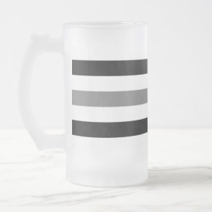 Taza De Cristal Esmerilado Diseño de rayas blancas y negras Ahs