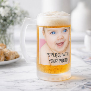 Taza De Cristal Esmerilado Diseño fácil único personalizado