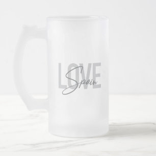 Taza De Cristal Esmerilado Diseño moderno, sencillo, fresco, urbano Amor Espa