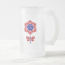 Diseño patriótico de Flor azul roja