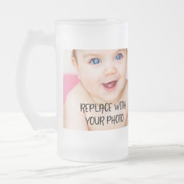 Taza De Cristal Esmerilado Diseño sencillo único y personalizado (Izquierda)