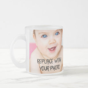 Taza De Cristal Esmerilado Diseño sencillo único y personalizado