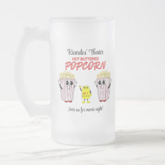 Taza De Cristal Esmerilado Disfraces de palomitas de maíz divertidos para tea