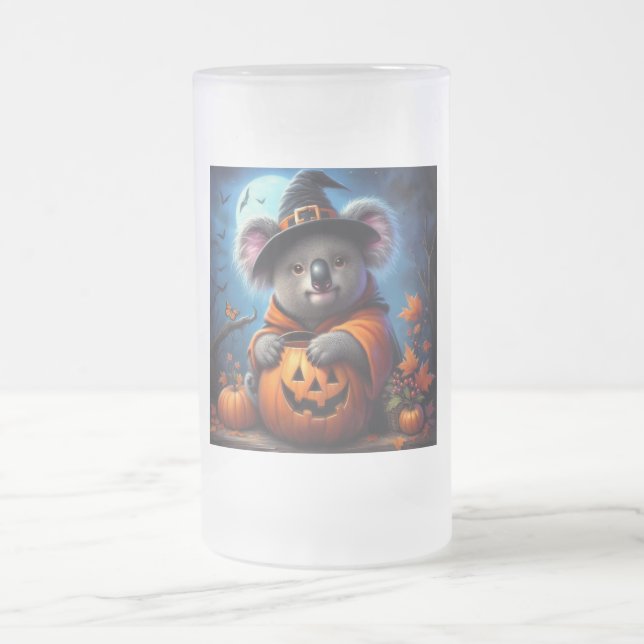 Taza De Cristal Esmerilado Disfraz de Halloween de Koala (Centro)