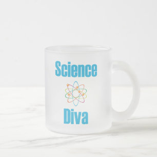 Taza De Cristal Esmerilado Diva atómica de la ciencia