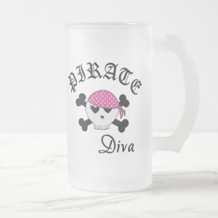 Taza De Cristal Esmerilado Diva del pirata
