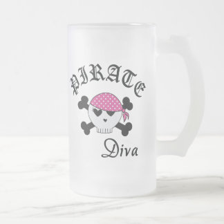 Taza De Cristal Esmerilado Diva del pirata