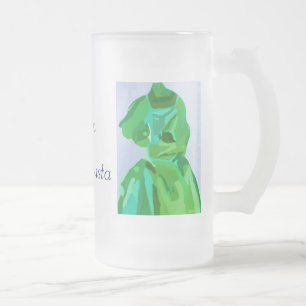 Taza De Cristal Esmerilado Diva Fashionista En Verano