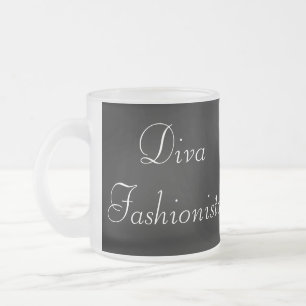 Taza De Cristal Esmerilado Diva Fashionista Otumn Reds Mug