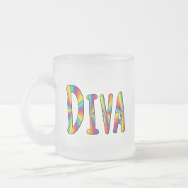 Taza De Cristal Esmerilado DIVA Gay Pride Bandera Arcoiris Fabulous LGBTQ