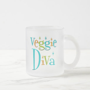 Taza De Cristal Esmerilado Diva retra del Veggie