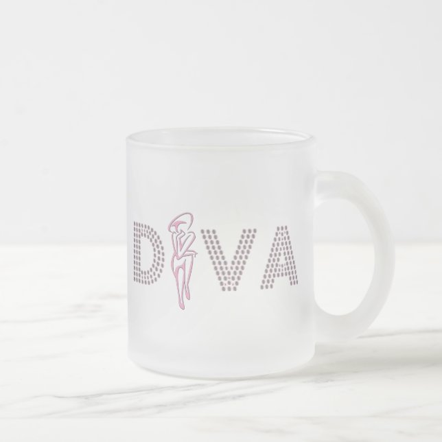 Taza De Cristal Esmerilado Diva rosada (Derecha)