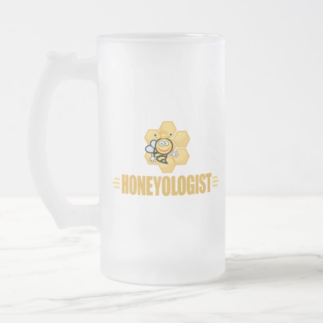 Taza De Cristal Esmerilado Divertido apicultor (Izquierda)