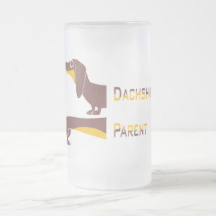 Taza De Cristal Esmerilado Divertido dachshund lindo para padres de perros la