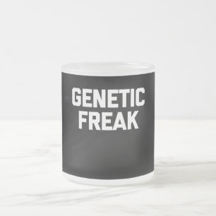 Taza De Cristal Esmerilado Divertido discurso de Freak T-Shirt genético