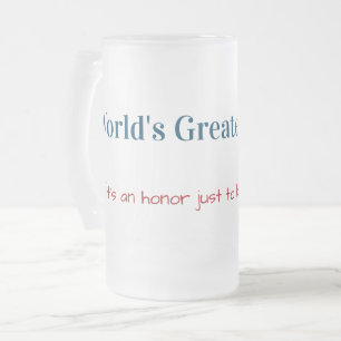 Taza De Cristal Esmerilado Divertido   El mayor padre del mundo   Día del Pad