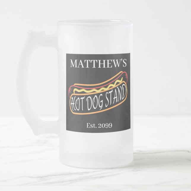 Taza De Cristal Esmerilado Divertido Hot Dog Stand Drinkware Soda Tumblers Gl (Izquierda)