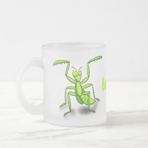 Taza De Cristal Esmerilado Divertido ilustracion personalizado de mantis de o