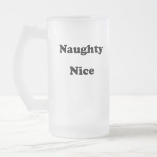 Taza De Cristal Esmerilado Divertido negro travieso o agradable