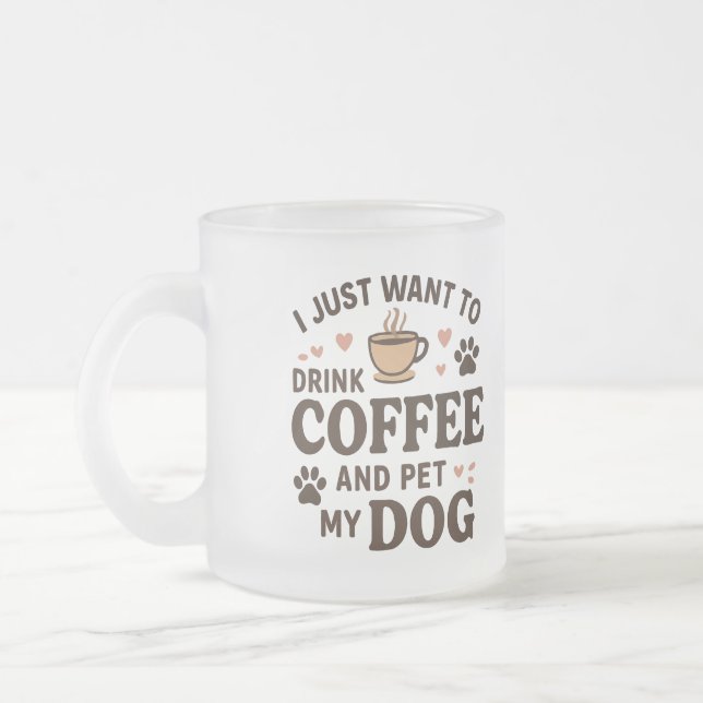 Taza De Cristal Esmerilado Divertido perro amante Perro madre perro papá (Izquierda)
