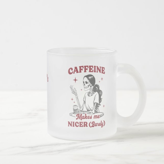 Taza De Cristal Esmerilado Divertido Personalizado sarcástico (Derecha)