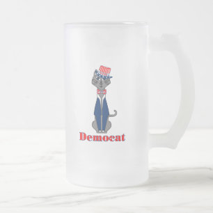 Taza De Cristal Esmerilado Divertidos gatos votan por la política democrática