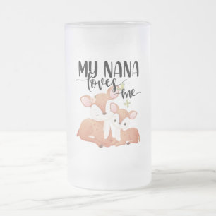 Taza De Cristal Esmerilado Doe and Fawn Mi Nana me ama