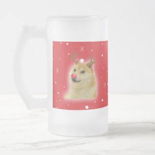 Taza De Cristal Esmerilado Doge Dogright Doggo Dog Navidades Meme Card red