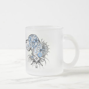 Taza De Cristal Esmerilado Dogo de Gran Danés negro