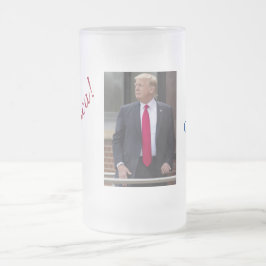 TAZA DE CRISTAL ESMERILADO ¡DONALD TRUMP ESTADOUNIDENSE NO ES CULPABLE! DISEÑ