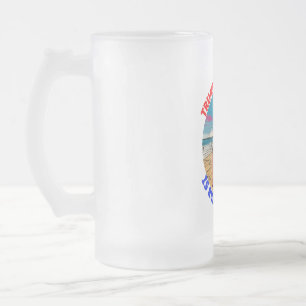 TAZA DE CRISTAL ESMERILADO DONALD TRUMP-TRUMP-A-MANIA ESTÁ CORRIENDO SALVAJE