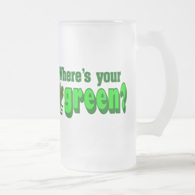Taza De Cristal Esmerilado ¿Dónde está tu peluca verde? (Derecha)