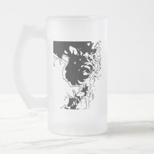 Taza De Cristal Esmerilado Doodle de flores