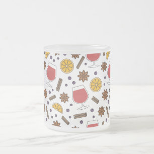 Taza De Cristal Esmerilado Doodle de Gluhwein, vacaciones de navidad delicios