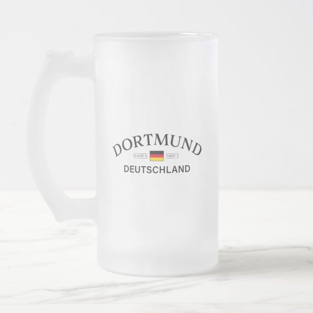 Taza De Cristal Esmerilado Dortmund Deutschland Coordinates German (Izquierda)