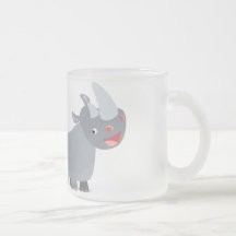 Dos rinocerontes Personalizados Frost Glass Mug