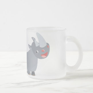 Taza De Cristal Esmerilado Dos rinocerontes Personalizados Frost Glass Mug
