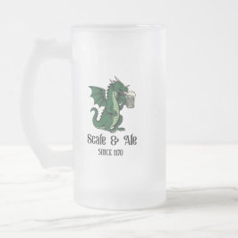 Taza De Cristal Esmerilado Dragón Bebedor de Cerveza
