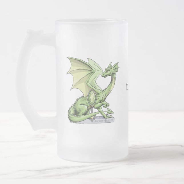 Taza De Cristal Esmerilado Dragón Birthstone de Agosto: Peridot (Izquierda)