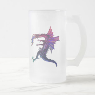 Taza De Cristal Esmerilado Dragón del arco iris