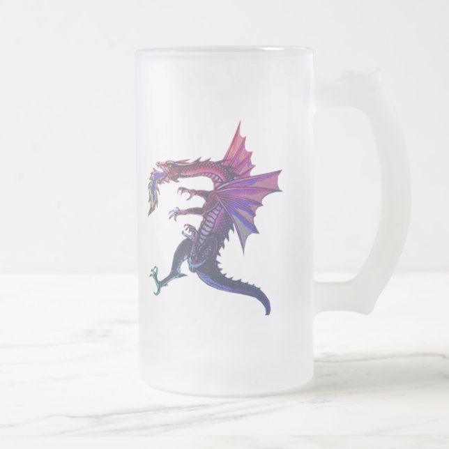 Taza De Cristal Esmerilado Dragón del arco iris (Derecha)