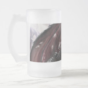 Taza De Cristal Esmerilado Dragón En Cueva