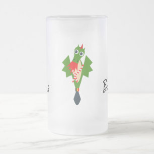 Taza De Cristal Esmerilado Dragón verde de la ciudad Mons, Bélgica