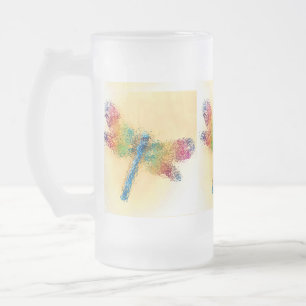 Taza De Cristal Esmerilado Dragonfly cristalizado (amarillo)