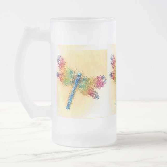 Taza De Cristal Esmerilado Dragonfly cristalizado (amarillo) (Izquierda)