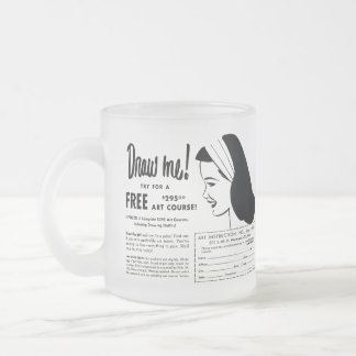 Taza De Cristal Esmerilado Draw Me - Vintage Art School Drawing Contest