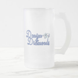 Taza De Cristal Esmerilado Dril de algodón y diamantes rústicos, atractivo